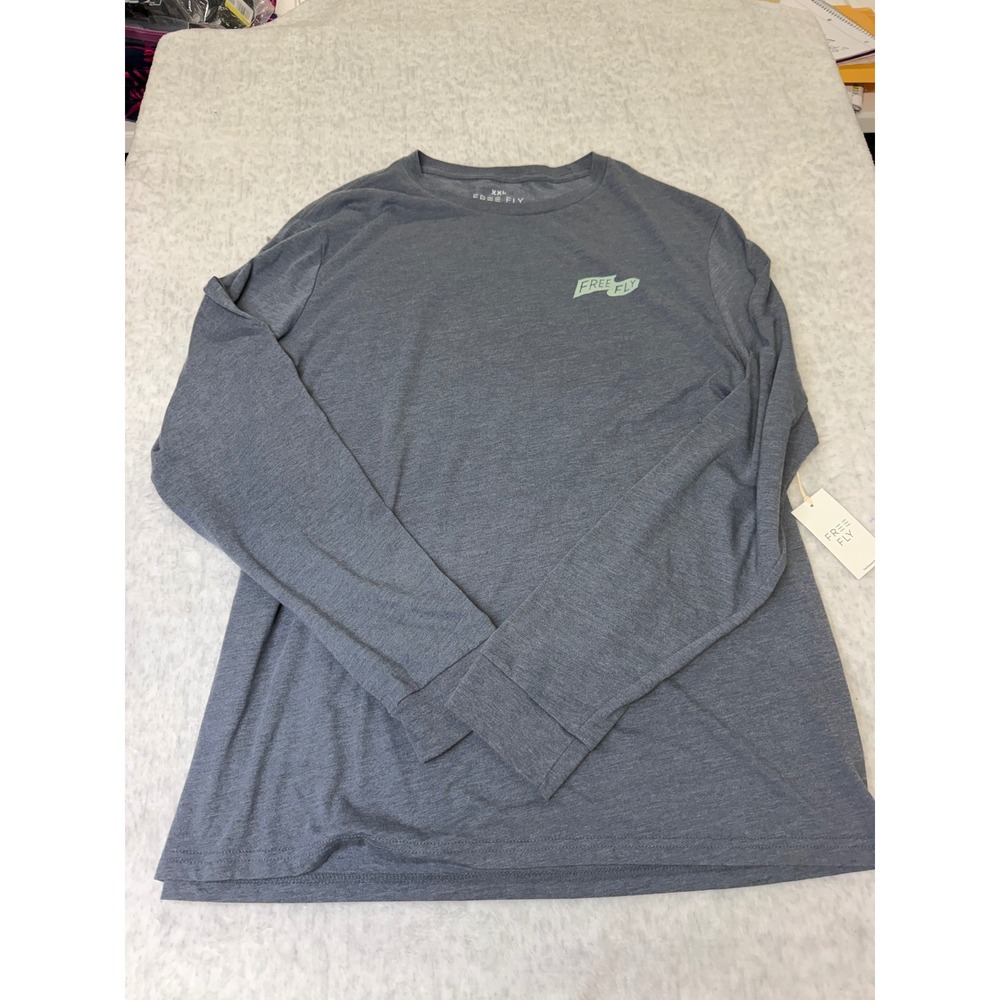 Free Fly Mens First and Last Long‎ Sleeve Tee Heather Storm Cloud XXL FF237-330